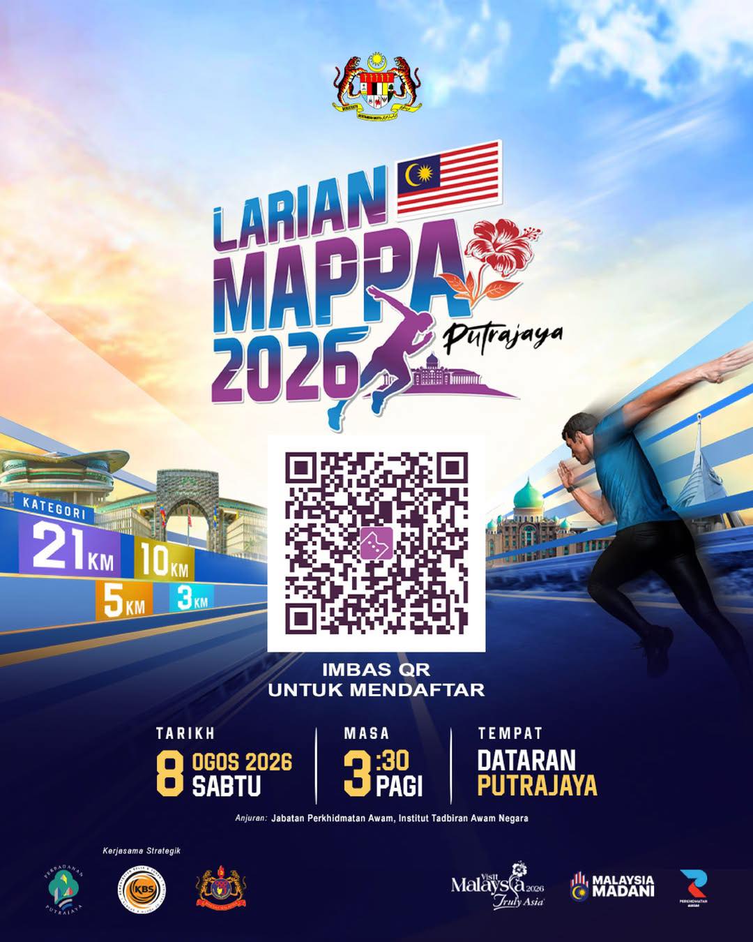 8 Ogos 2026, Sabtu, 3.30 Pagi, Dataran Putrajaya